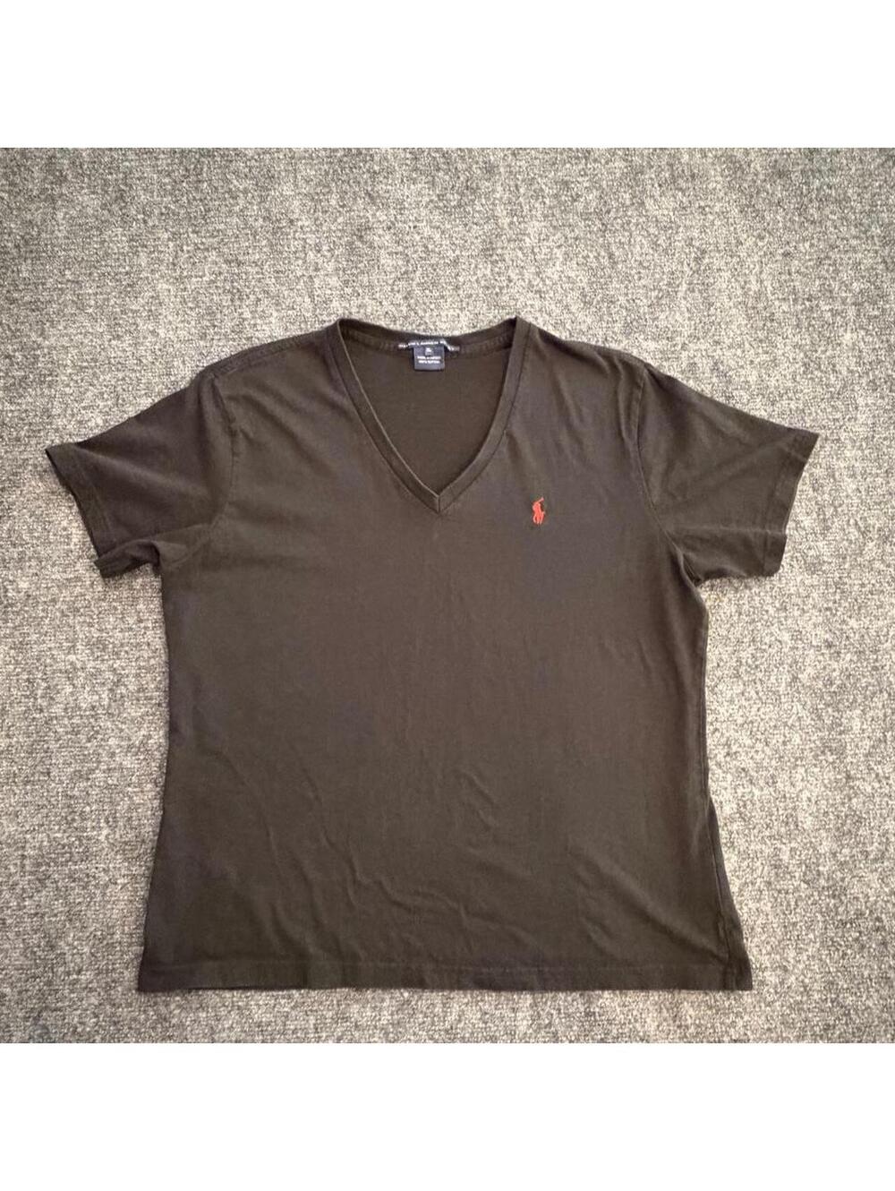 Black Polo Ralph Lauren cotton V-neck t-shirt in XL